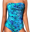Yonique Womens Strapless One Piece Swimsuit Tummy Control Bandeau Bathing Suits Slimming Twist Front Swimwear XL