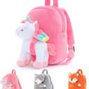 Lazada Unicorn Toddler Backpack Stuffed Unicorn Toys Kids Backpacks with Toy White 9.5"