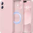 LOVE 3000 Designed for iPhone 17 Case, Premium Silicone [Compatible with Magsafe][Soft Anti-Scratch Microfiber Lining] Shockproof Protective Phone Case for Men Women 6.3", Chalk Pink