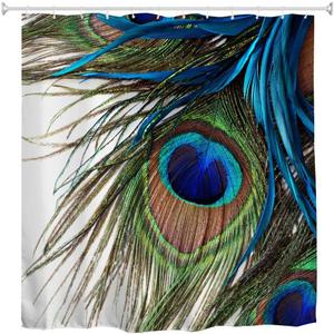 84 Inch Shower Curtain,Peacock Feather Waterproof Fabric Extra Long Shower Curtains 72 x 84 Inches, Colorful