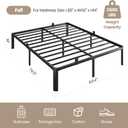 Metal Bed Frame Full Size, 14 Inch 3500 lbs Heavy Duty Platform Bed Frames Steel Slats Noise Free No Box Spring Needed, Easy Assemble Sturdy Bedframe Rounded Corner with Storage and Mattress Retainers