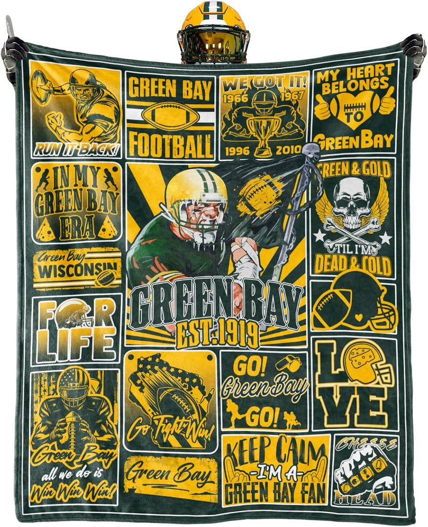 Football Blanket Fan Gifts for Men Women Sport Throw Blanket Football Style Merch Gear 60"x50" Cozy Sofa Bed