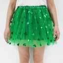 Adult Women St. Patricks Day Green Tutu Skirt Teens Shamrock Tulle Tutu Dress-Up Irish Party Clover Tutu Costumes