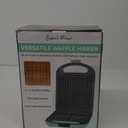 Baker's Friend Multi Shapes Waffle Iron, Combo of Mini & Classic Waffle Makers, Belgian & Chaffle Maker, 2 Silicone Molds, Aqua