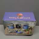 Bruvoalon 32Pcs Kids Play Kitchen Toys Set, Toddlers Pretend Cooking Playset Acccessories with Pots Pans, Utensils Cookware, Foods, Canned Veges, Learning Gift for Kids Girls Boys (White)