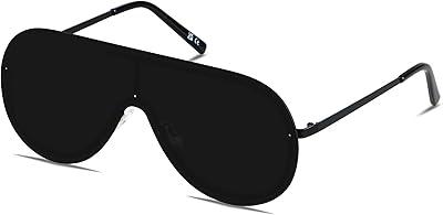 LYZOIT Rimless Oversized Square Sunglasses for Women Men Flat Top Shield Frameless Sun Glasses