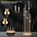 8 Set 5 Arm Golden Candle Holder with Acrylic Lampshade, 41.3'' Tall Candlesticks Holder for Christmas Wedding Housewarming Gift,Metal Candle Holders Candlestick Centerpiece,Fit 0.87'' LED Candle