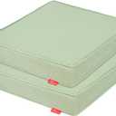 Pcinfuns Outdoor Chair Cushion 19 x 19 x 3 Inch Water Resistant & Fade Resistant Patio Furniture Cushions with Removable Cover and Adjustable Straps Set of 2,Light Green