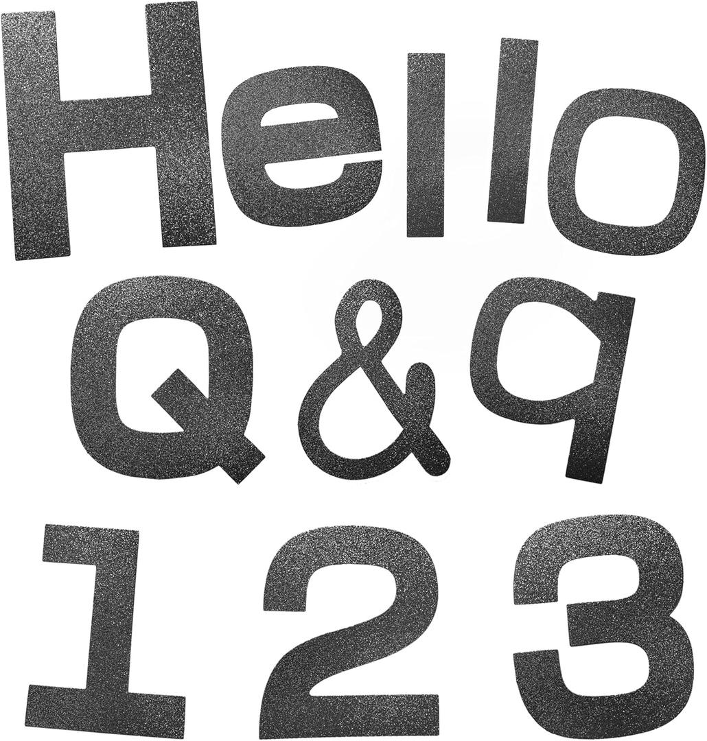 2 x 216Piece 5-Inch Bulletin Board Letters & Punctuation Set - Uppercase Alphabet, Numbers, Symbols - Pre-Cut Cardstock for Classroom, Homeschool, Teacher Decor (Black)