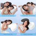HOMCA Memory Foam Couple Pillow for Cuddling with Arm Hole for Pressure Relief, Ergonomic Neck Support Side Sleeper Pillow with Breathable Washable Cover