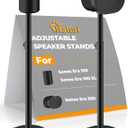 Adjustable Speaker Stands for Sonos Era 100, 100 SL & Era 300, Pair 22"–42" height range, heavy-duty metal construction, cable management and non-slip bases for stable floor placement, Size: 2 Pack
