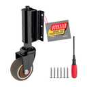 1 Pack Gate Wheel 2inch Gate Caster for Wooden Gate 80lbs Capacity 360 Degree Rotation TPR Rubber Tire Spring-Loaded Gate Wheels with Screws & Screwdriver(Black)