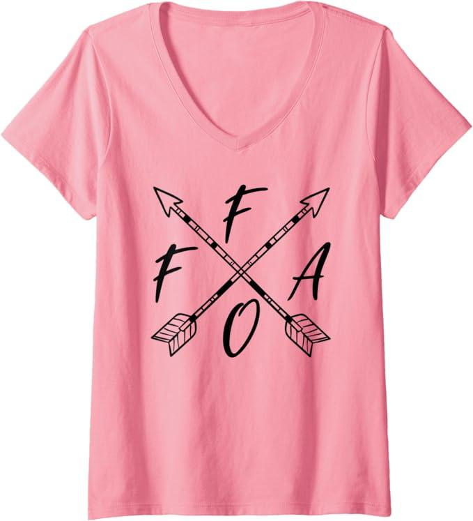 Womens FAFO F Around And Find Out Funny Vintage Sarcastic Boho Chic V-Neck T-Shirt (Small)