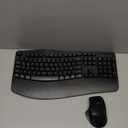 Wireless Keyboard and Mouse Combo, 2.4G Full Size Wave Keys Ergonomic Keyboard with Wrist Rest and 3-Level DPI Adjustable Wireless Ergonomic Mouse for Windows, Mac OS Desktop/Laptop/PC(Black)