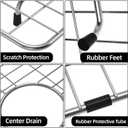 Kitchen Sink Grate for Bottom of Sink 29-1/2"X15-9/16", 304 Stainless Steel | Sink Grid Single-Bowl Farm Sink Protector Metal Grill Rack Centered Drain with Corner Radius 3/8" and Soft Rubber Feet 20pcs