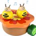 I'm Wooden Music Box Mechanism - Rock n Roll Dancing Bug on Flower Playing Minuet No.3 for Kids (Bee)