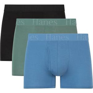 Hanes Men's Supersoft Underwear, Viscose from Bamboo, Trunks and Boxer Briefs
 M 3 Pack