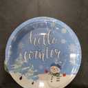 96PCS Hello Winter Party Supplies Winter Snowflake Party Tableware Set Christmas Disposable Dinnerware Plates Napkins Forks with Snowman Penguin for Winter Christmas Birthday Party Favors,  Let It Snow