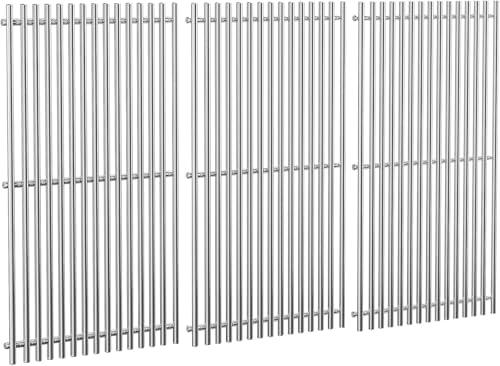 QuliMetal 66089 Grill Grates for Weber Genesis 2 E-410/E-415/E-435, Grill Parts for Weber GS4 Genesis II/LX E-440 Series Gas Grills, 18.7" SUS304 Stainless Steel Replacements for Weber 66089 66097