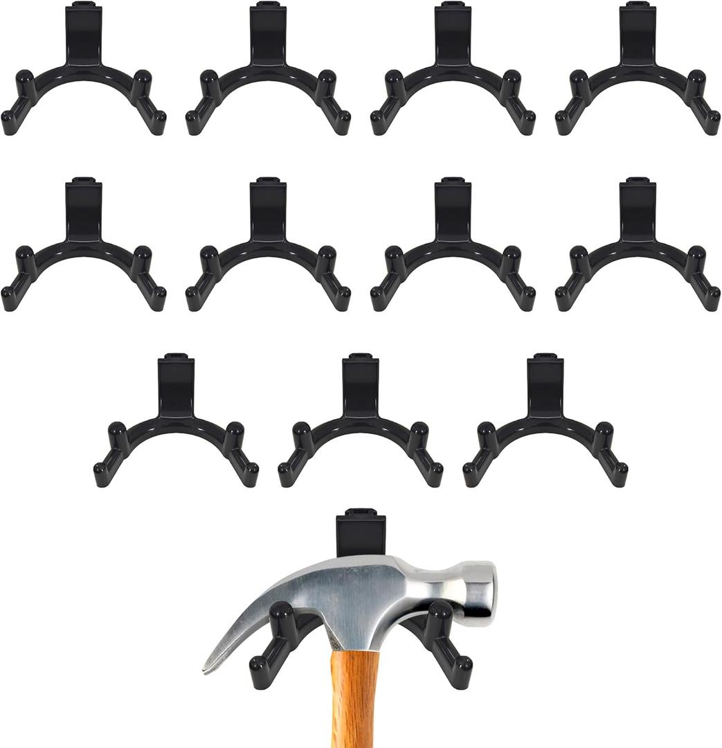 Tool Hook for Lifetime Shed Accessories: 12 Pcs ABS Storage Shed Hooks for Electric Hand Gardening Tools - Does Not Work on Horizontal Siding Sheds - Black