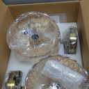 JXJYHL Brass Vintage Glass Pendant Light Crystal Hanging Light Fixtures,Adjustable Height Amber Glass Pendant Lights for Kitchen Island Dining Room Living Room Bedroom Hallway(Amber,2-Pack)