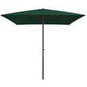 JEAREY 10x10 ft Square Patio Umbrellas Outdoor Table Market Umbrella w/ Crank, 8 Sturdy Ribs, UV Protection Waterproof Sunproof(Dark Green)