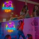Karaoke Neon Sign Dimmable Led Karaoke Party Neon Lights Signs for Man Cave, USB Powered Karaoke Bar Neon Signs Music Decoration for Live, Wall, Party