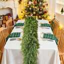 Lvydec Christmas Pine Garland, 6.5ft Realistic Cedar Cypress Greenery Decoration, Holiday Mantel Fireplace Table Centerpiece (Light Green)