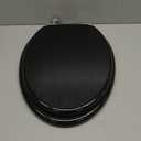 Angol Shiold Glitter Toilet Seat Molded Wood Elongated Toilet Seat with Quietly Close and Quick Release Hinges, Easy to Install also Easy to Clean (Elongated 18.5'', Black)