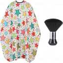 Professional Hair Cutting Cape with Neck Duster Brush, Waterproof Salon Barber Cape with Snaps, Barber Accessories