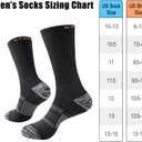 JOYNE 5 Pairs Mens Lightweight Athletic Crew Cushioned Breathable Work High Calf Long Boot Socks (Black), Large