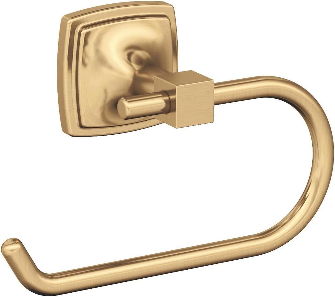 Amerock BH36091CZ | Champagne Bronze Single Post Toilet Paper Holder | 7-1/16 in. (179 mm) Length Toilet Tissue Holder | Stature | Bath Tissue Holder | Bathroom Hardware | Bath Accessories