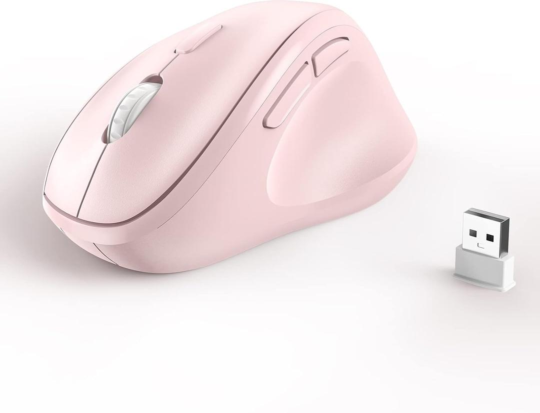 MICROPACK Digitally Yours Ergonomic Wireless Mouse with USB Receiver for PC, Laptop and Desktop, Pink