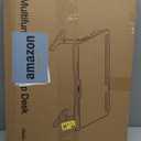 KLEAR Foldable Laptop Bed Tray Desk with Extral Drawstring Bag, Adjustable Bed Table with Heights and Angles, Lap Desk for Eating, Working, Writing, Gaming, Drawing with 2 Drawers(Grey) (Gray)