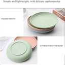 4pcs 9 Inch Lightweight Plastic Plates Unbreakable Reusable Dinner Plates Set, Camping Plate,Salad Plates, Dessert Plates for Salad Pasta Dishwasher & Microwave Safe (B)