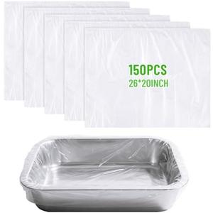 AmazingSpark 150 Pcs 26" x 20" Steam Pan Liners, Disposable Roaster Liners for 1/2 1/3 1/4 Size Pans for Holiday Meals Restaurants Catering Bulk Food Prep