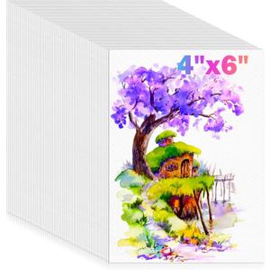 128 Sheets Watercolor Paper, 4"x6" Cold Press Water Color Paper for Kids Adults, 140lb/300gsm Artists Drawing Coloring Sketching Painting, Arts and Crafts Supplies, Valentine Gift Cards, White, Bulk