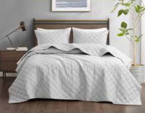 Modavari Home Fashion Quilt Full/Queen Grey Size 90 L x 94 W in (229x239 Cm)