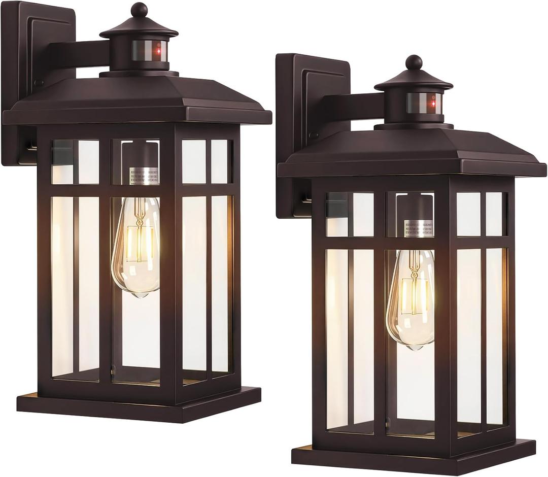 16” Motion Sensor Modern Exterior Light Bronze Outside Porch Lights