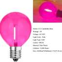 G40 Pink LED Replacement Light Bulbs - 1W LED Filament Bulb, Shatterproof Waterproof Outdoor String Lights, Decorative Globe Night Light, E12/C7 Candelabra Base, 15 Pack