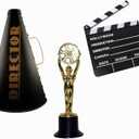 Windy City Novelties Hollywood Directors Party Kit Includes Directors Megaphone + Clapboard + Award Trophy