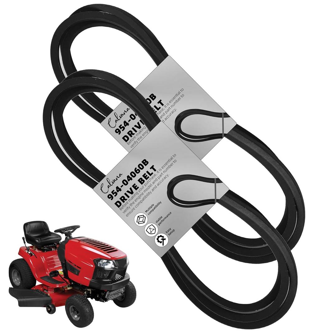 (2-Pack) Calvana 954-04060c Mower Deck Belt, Compatible with Troy Bilt Lawn & Troy Bilt Mower Parts, Craftsman 42", Cub Cadet Ltx 1040, Cub Cadet 42" Deck Belt, 954-04060b, 96" x 1/2"
