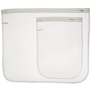 Whitmor Zippered Mesh Wash Bags - White (2 Piece Set)
