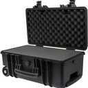 Monoprice Weatherproof Hard Case - 22 x 14 x 10 Inches, With Wheels and Customizable Foam, Shockproof, IP67, Ultraviolet And Impact Resistant Material, Black - Pure Outdoor Collection