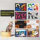 Cute Cat Litter Mat,24x16 Inch - Easy Clean, Anti Slip Trapping Mat for Box & Kitty Litter, Cute Small Rug, Indoor Cat Accessories,White