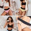 Avidlove Womens Underwear Cotton Hipster Panties High Waist Briefs Color Clash Underpants 1-4 Packs (XX-Large)