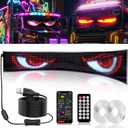 1 Piece 52inx7.6in Extra-Large Devil Eyes Light for Truck Windshield, Large Flex LED Display for Car Eyes, Programmable Devils Eye LED Soft Screen for Windshield Flexible Dynamic Car Eyes