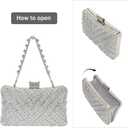 Women Sparkly Rhinestone Clutch with Chains, Glitter Evening Handbag Purse Shoulder Bag for Wedding Party Prom