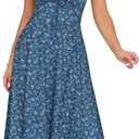 YATHON Women's Summer Midi Corset Boho Dresses Casual Floral Spaghetti Straps Lace Up Dress Flowy Aline Beach Sundress
(Large.)