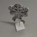 Geetery 1 Pcs Winter Snowflake Table Decorations Tall Standing Snowflake Decor Wooden Sign Block with Bow Winter Wooden Centerpieces for Table Home Tabletop Fireplace(White,Classic Style)